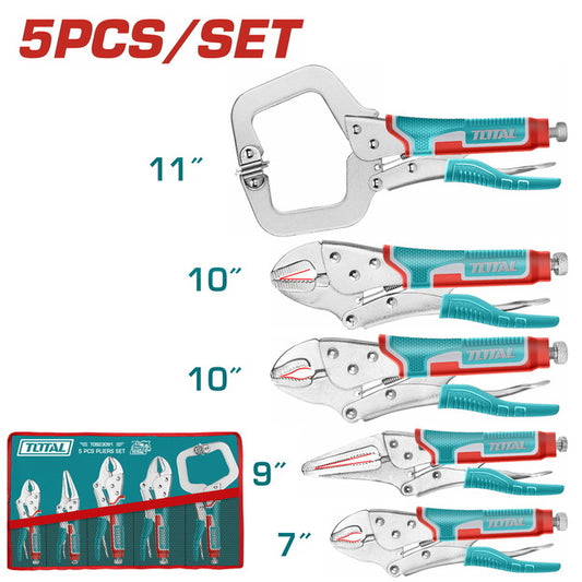 Total 5 Pcs Locking Pliers/Vice Grip Set 7-11" Professional TOS23091