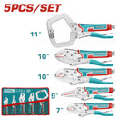 Total 5 Pcs Locking Pliers/Vice Grip Set 7-11" Professional TOS23091