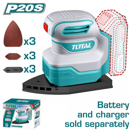 Total 20v P20s Cordless Palm Sander Solo 12000rpm Tpsli2014