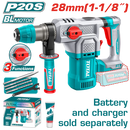 Total 20v P20s Cordless Rotary Hammer Solo 930rpm Trhli20286