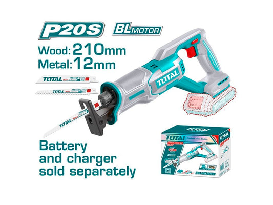 Total 20v P20s Cordless Reciprocating Saw Solo Trsli2108