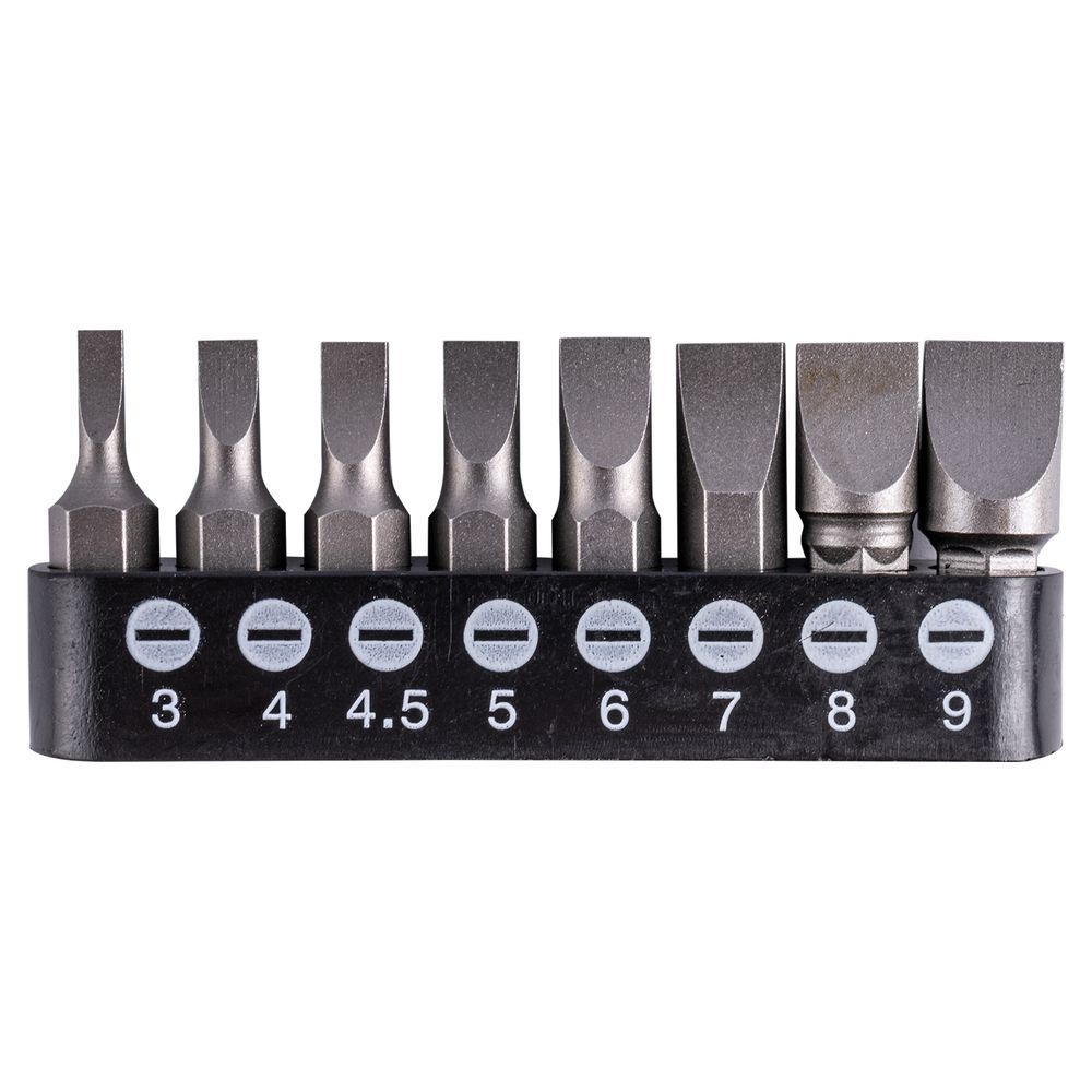 Tork Craft 9-Piece Alloy Steel Slotted Screwdriver Bit Set (1/4" Hex) – T SC2500801C
