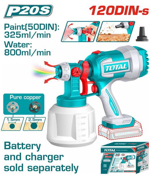 Total 20v P20s Cordless Spray Gun Solo 800ml/min Tsgli2004