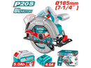 Total 20v P20s Cordless Circular Saw 185mm Kit Tsli18513