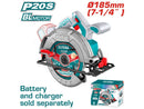 Total 20v P20s Cordless Circular Saw 185mm Solo Tsli1851