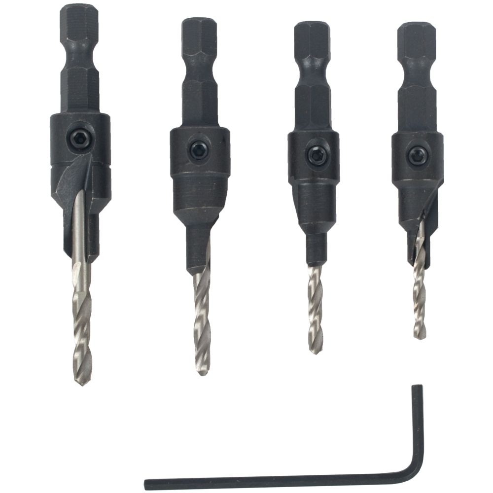 Tork Craft 5-Piece Drill Bit & Countersink Screw Pilot Set (1/4" Hex Shank) – T SP05000C