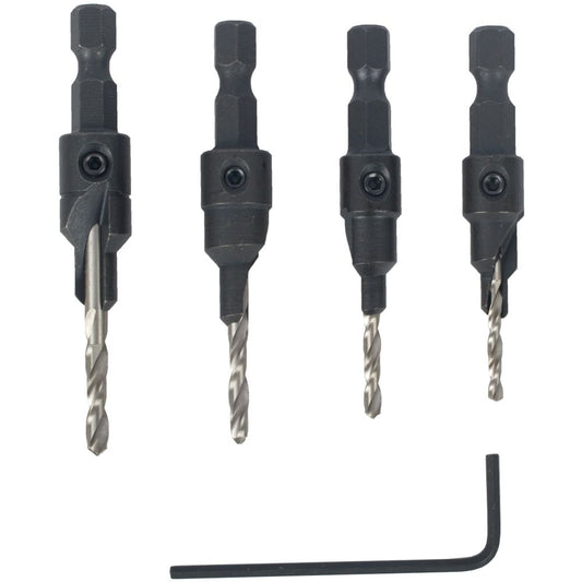 Tork Craft 5-Piece Drill Bit & Countersink Screw Pilot Set (1/4" Hex Shank) – T SP05000C