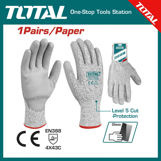 Total Cut-Resistance Gloves  Xl Size Professional TSP1702-XL