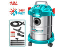 Total 800w Vacuum Cleaner Wet & Dry 12litre Tvc14122