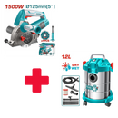 Total 125mm Wall Chaser & 800w Vacuum Combo Twlc1256+tvc14122 Combo
