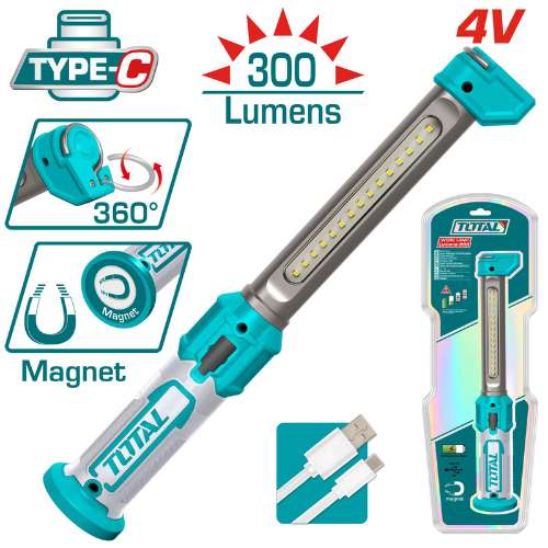 Total Cordless Work Lamp Torch 300 Lumens Twli043006