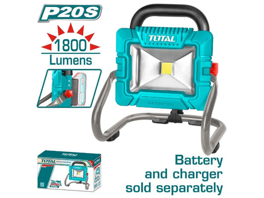 Total Cordless Portable Spot Work Lamp Kit 1800 Lumens Twli20258