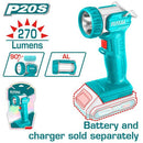 Total 20v P20s Cordless Work Lamp Torch Solo 270 Lumens Twli2038