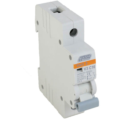 16A Single Pole Miniature Circuit Breaker (MCB) | C-Curve | 3kA | VETi