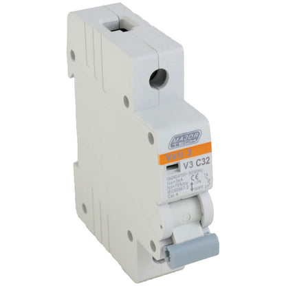 32A Single Pole Miniature Circuit Breaker (MCB) | C-Curve | 3kA | VETi
