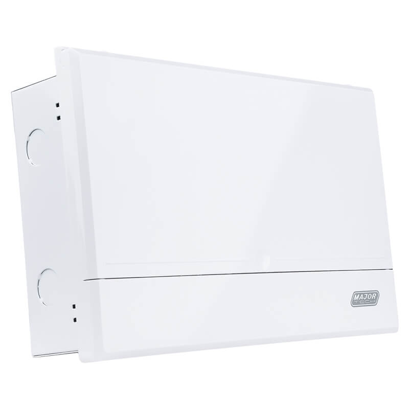 11-14 Way Flush Mount Distribution Board - Durable Metal Tray with Adjustable DIN Rail
