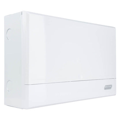11-14 Way Surface Mount Distribution Board - Durable Metal Tray with Adjustable DIN Rail