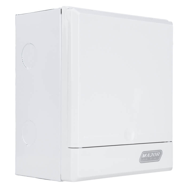 2-4 Way Surface Mount Distribution Board - Compact Metal Tray with Adjustable DIN Rail