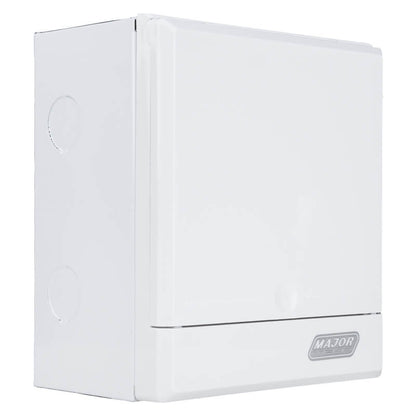 2-4 Way Surface Mount Distribution Board - Compact Metal Tray with Adjustable DIN Rail