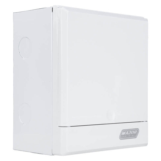 2-4 Way Surface Mount Distribution Board - Compact Metal Tray with Adjustable DIN Rail