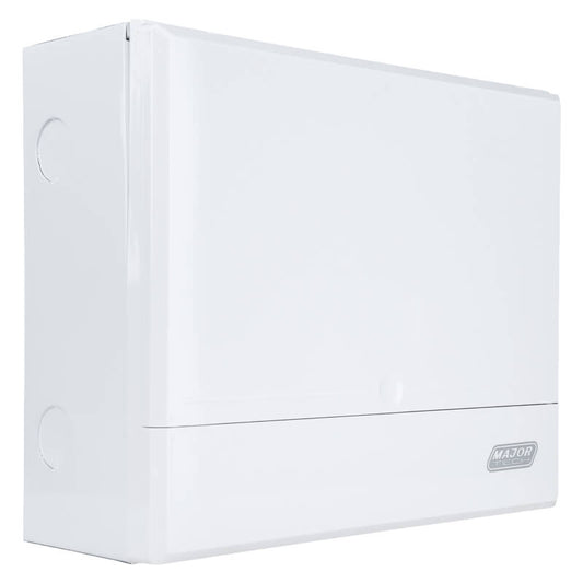 8-10 Way Surface Mount Distribution Board - Durable Metal Tray with Adjustable DIN Rail