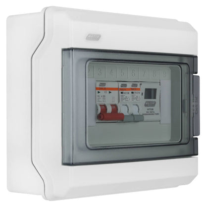 Populated Swimming Pool Distribution Board - IP66 Weatherproof 8-Way DB Board with Digital Timer