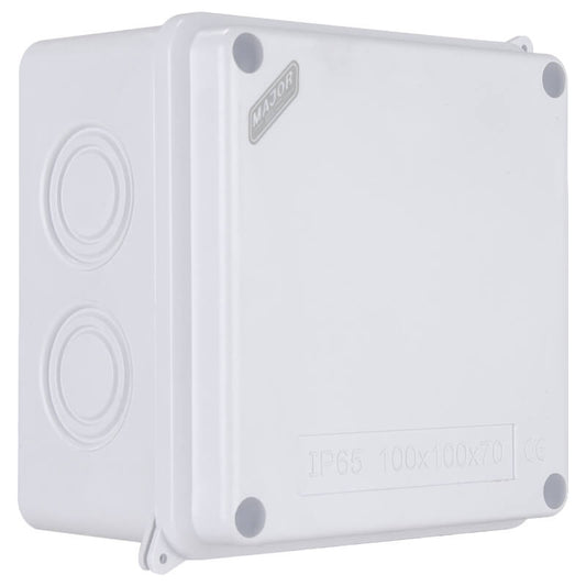 IP65 Weatherproof Square Junction Box 100x100x70mm - High-Impact ABS