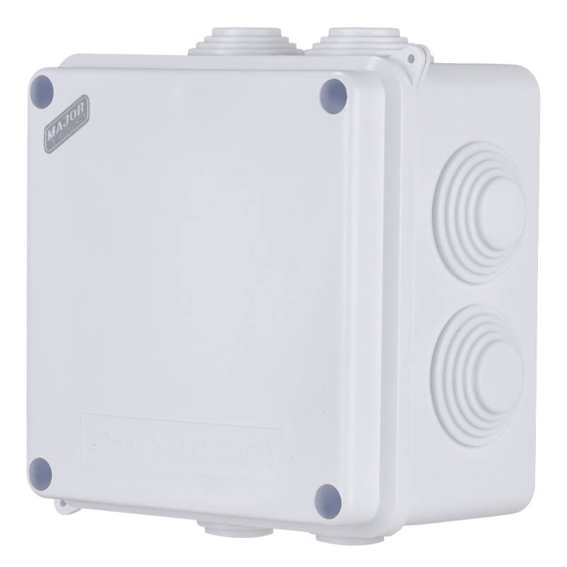 IP65 Square Junction Box with Rubber Glands | 100mm x 100mm x 70mm | IK08 Rated