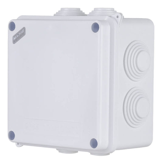 IP65 Square Junction Box with Rubber Glands | 100mm x 100mm x 70mm | IK08 Rated