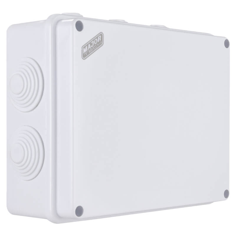 IP65 Rectangular Junction Box with Rubber Glands | 200mm x 155mm x 80mm | IK08 Rated
