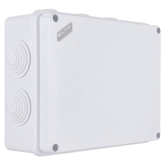 IP65 Rectangular Junction Box with Rubber Glands | 200mm x 155mm x 80mm | IK08 Rated