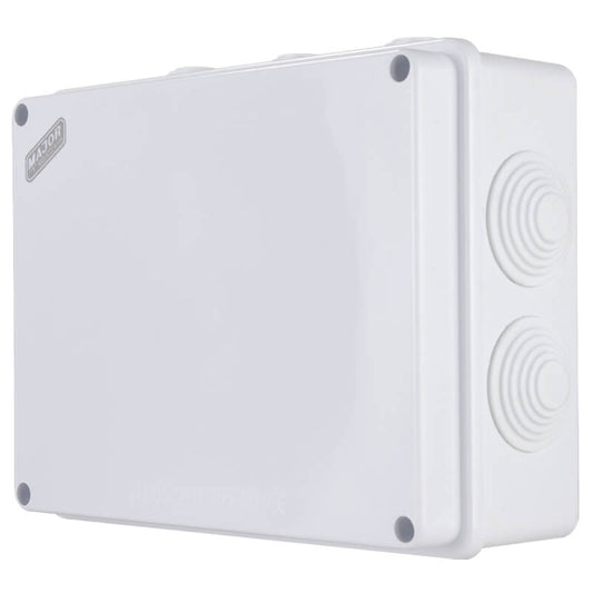 IP65 Rectangular Junction Box with Rubber Glands | 200mm x 155mm x 80mm | IK08 Rated