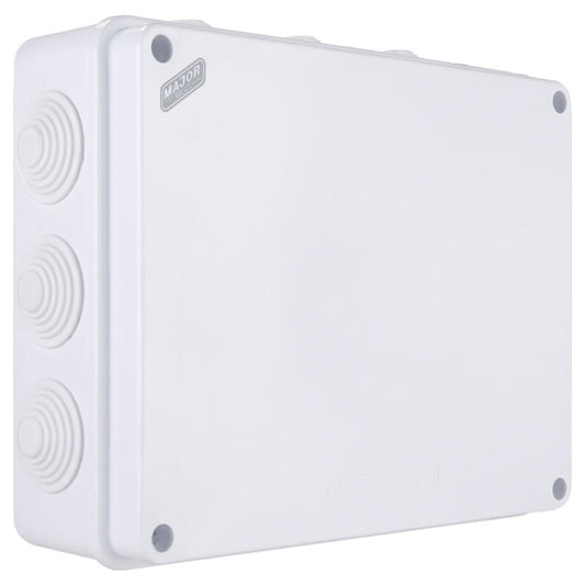 IP65 Rectangular Junction Box with Rubber Glands | 255mm x 200mm x 80mm | IK08 Rated