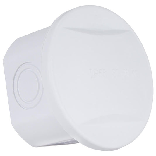 IP55 Weatherproof Round Junction Box Ø80x50mm - Durable ABS Enclosure