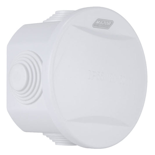 VETi IP55 Round Junction Box with Rubber Glands | Ø80mm x 50mm | IK08 Rated