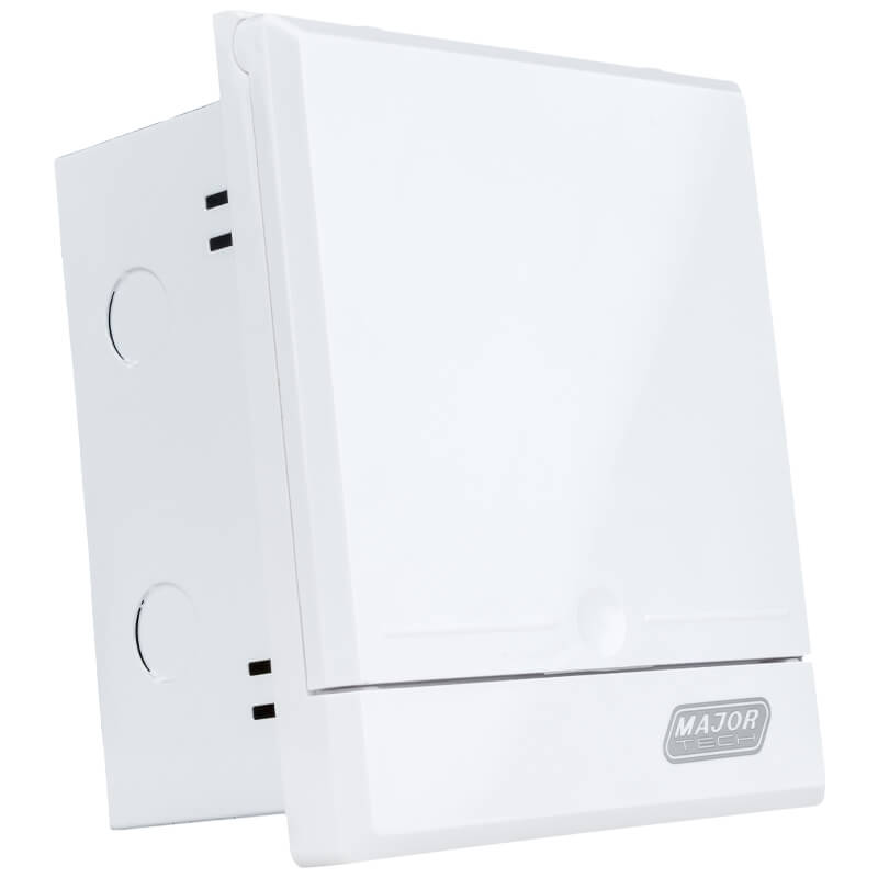 2-4 Way Flush Mount Distribution Board - Compact Metal Tray with Adjustable DIN Rail