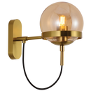 WB238 Bright Star GOLD GOLD GLASS WALL LIGHT 1X60W ES