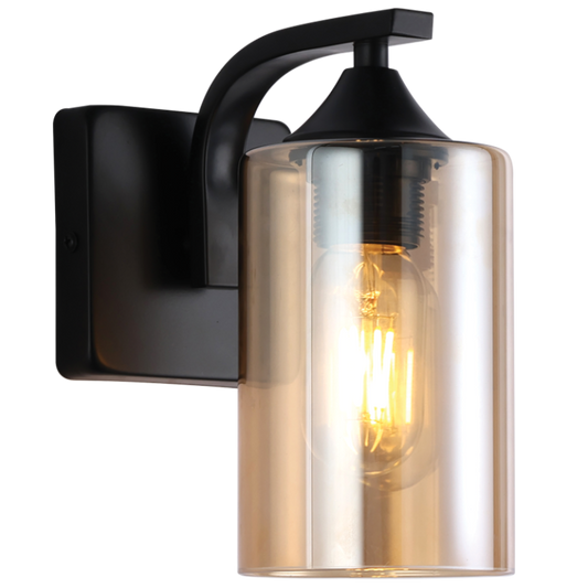 WB709/1 Bright Star BLACK GLASS SHADE, 1X40W ES