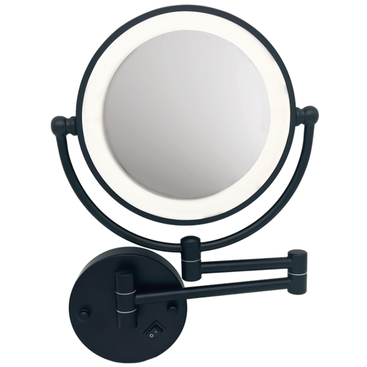 WB801 Bright Star BLACK 8" LED MIRROR LIGHT WITH MAGNIFY