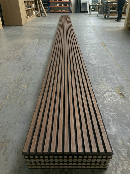 Bodie Urban Teak Acoustic Slatted Wood Veneer Wall Panel (2700mm x 600mm)45-ACP-UBTK-028