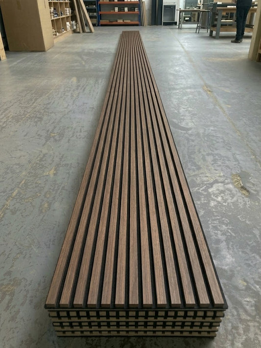 Bodie Urban Teak Acoustic Slatted Wood Veneer Wall Panel (2700mm x 600mm)45-ACP-UBTK-028