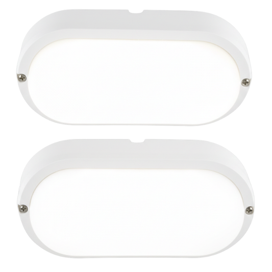 Bright Star BH124 WHITE 8 WATT OVAL PVC 4000K (IP65) BULKHEAD