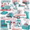 TOTAL 20V Brushless 5-Piece Combo Incl. 2x 4amp Batteries+Charger+Wheely Bag TCKL20592 Metal Chuck