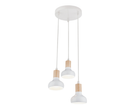 PEN644/3 Bright Star WHITE WHITE METAL & WOOD PENDANT ADJ CORDS 3X40W SES