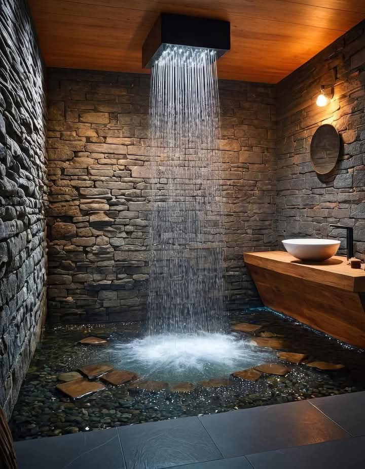 Waterfall Effect Shower Head Rose 40cm x 40cm