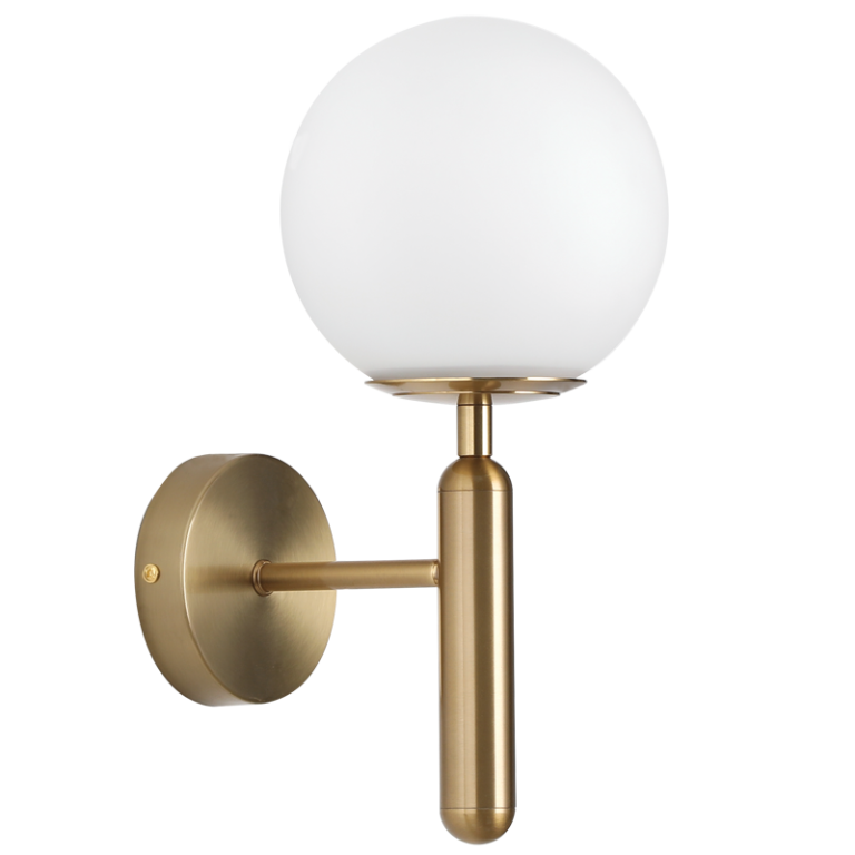 WB155/1 Bright Star BRASS BRASS WALL BRACKET WITH GLASS 1X60W ES