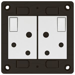 Legrand 572022 Monoblock White with White Cover Plate 2x RSA 4x4 Wall Socket