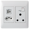 Legrand 701047 Ysalis White Monoblock with 3A USB A&C, Euro & RSA 4x4 Wall Socket