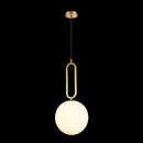 K. Light A-KLCH-913-30 Antique Brass with Opal White Glass 230v 60W E27 Large Croquet Antique Brass Glass Pendant