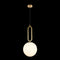 K. Light A-KLCH-913-30 Antique Brass with Opal White Glass 230v 60W E27 Large Croquet Antique Brass Glass Pendant